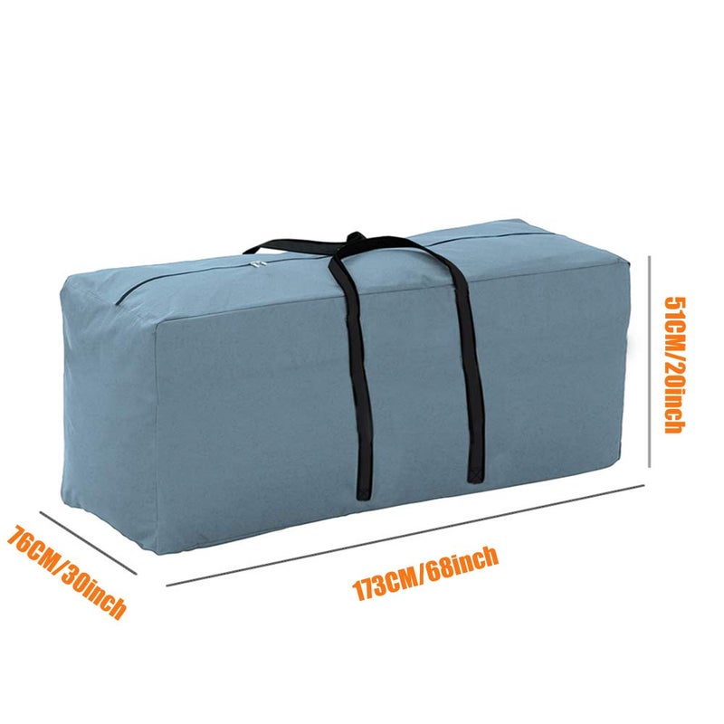 Yolaka Outdoor Patio Furniture Seat Cushions Storage Bag with Zipper and Handles 68x30x20 Inches Gray Waterproof - Image 2
